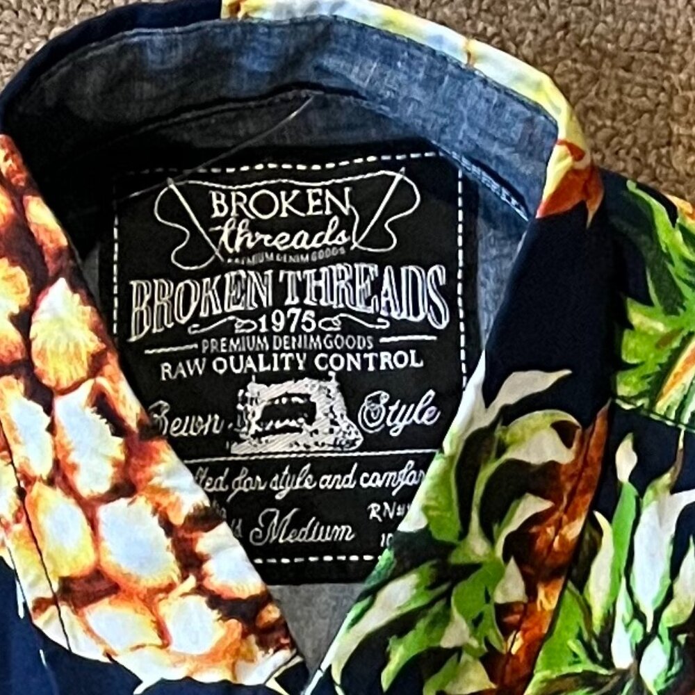 Broken Threads Tropical Pineapple Button-Up Shirt - image 3